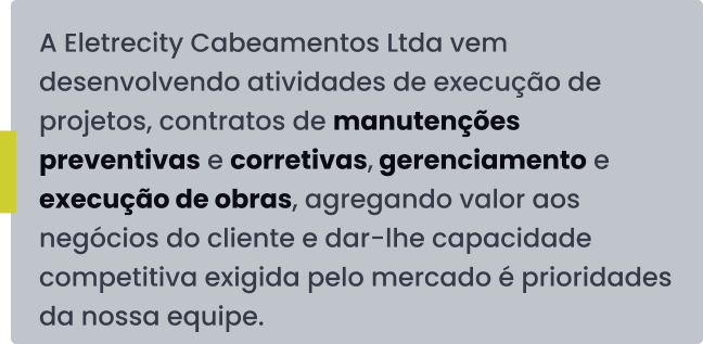 segunda descricao eletrecity uma empresa de eletricista